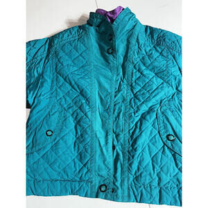 Vintage Roffe Quilted Teal Purple Ski Jacket Oversized
